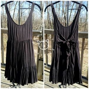 UO Staring At Stars Black Ruffle Dress